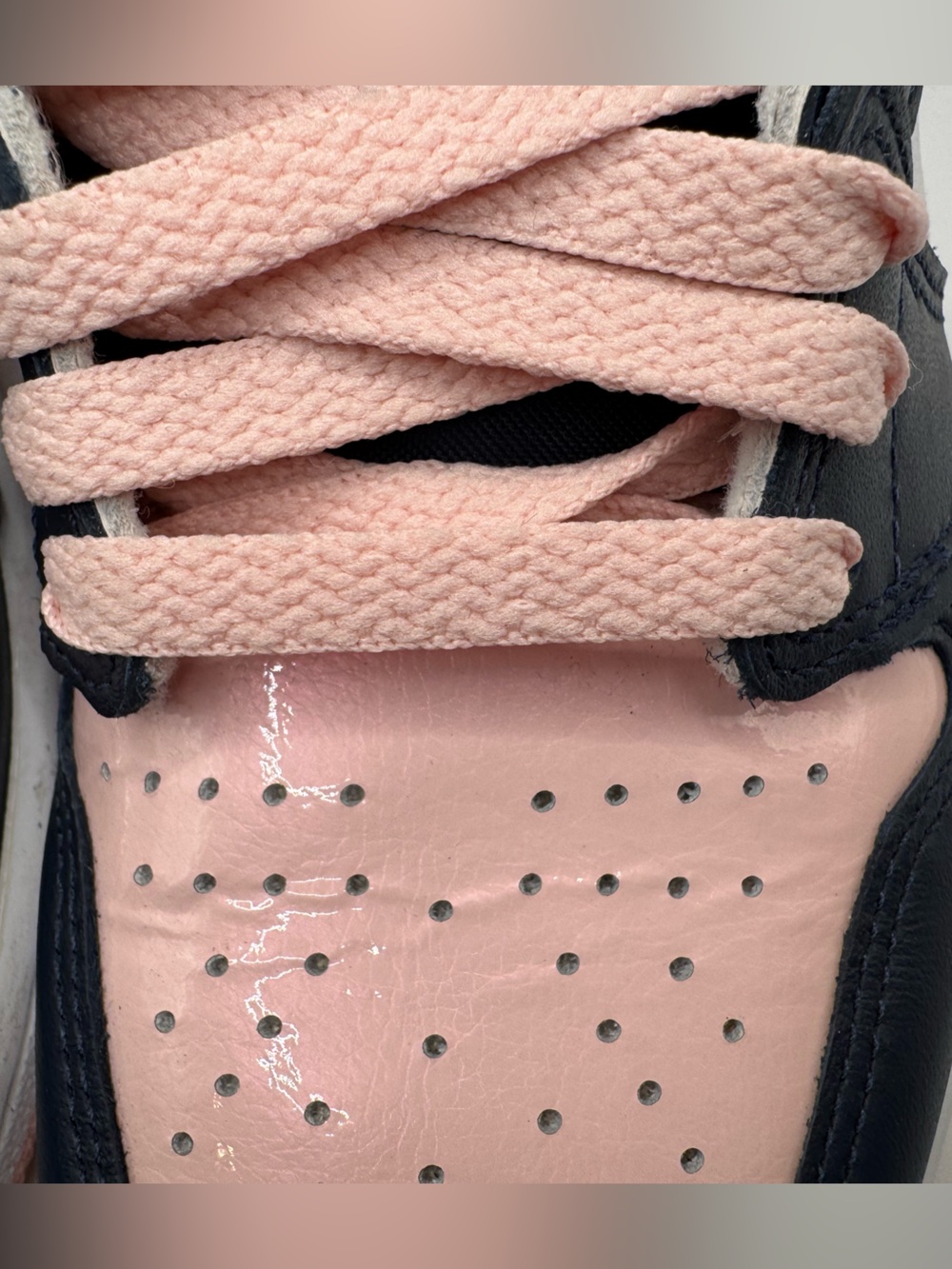 Nike Air Jordan 1 Mid Pink Navy (DD9335-641) Women’s 6.5 Pink Patent Leather - Picture 10 of 17
